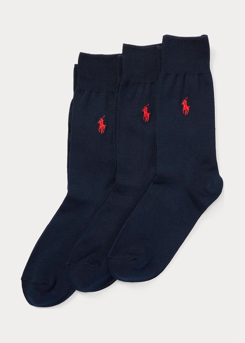 Calcetines Polo Ralph Lauren Hombre Trouser 3-Pack Chile Azul Marino FJAMR-5073